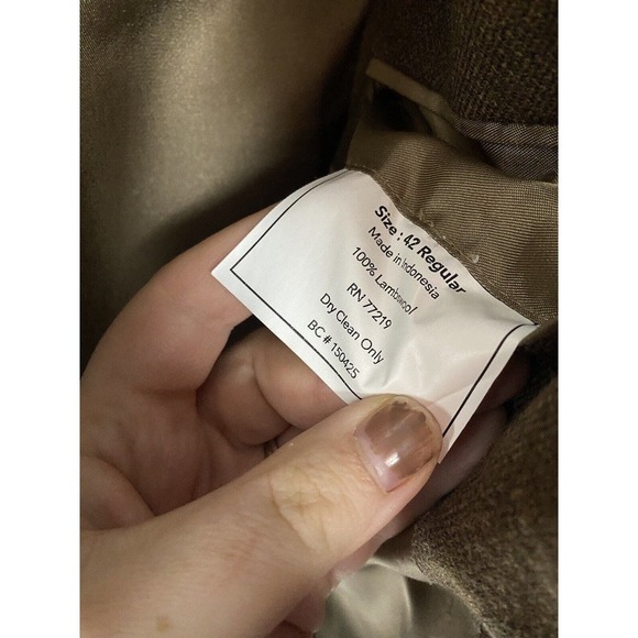 Pronto Uomo Couture 100% Lambswool Blazer Sport Coat Jacket Brown 42R Mens - Picture 9 of 9